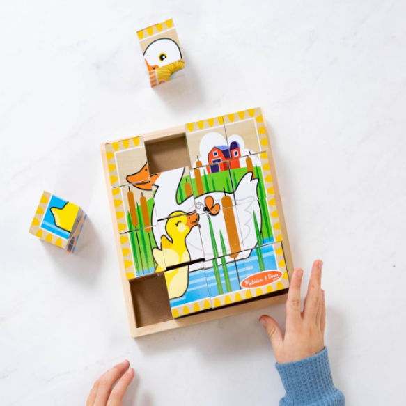 Children's wooden puzzle cube block new Montessori game and children's cartoon toys