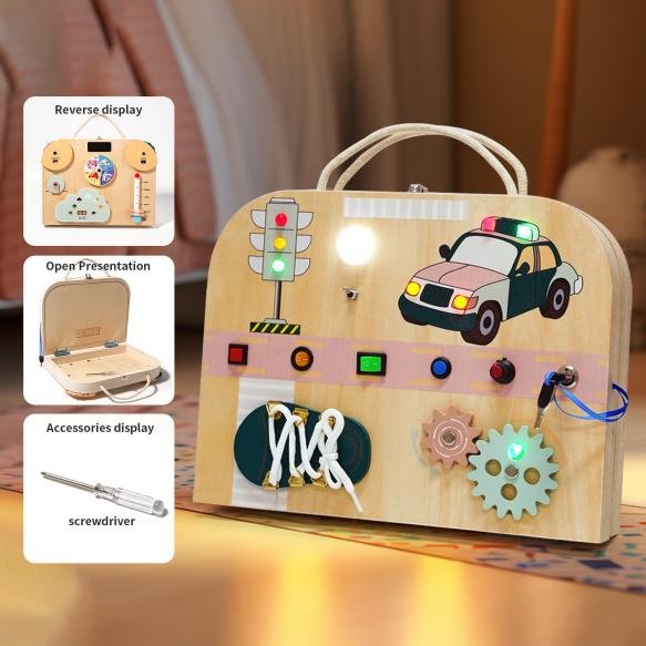 Montessori daily life teaching aids, such as light switch drawing board, busy board, hand-eye coordination wooden toys